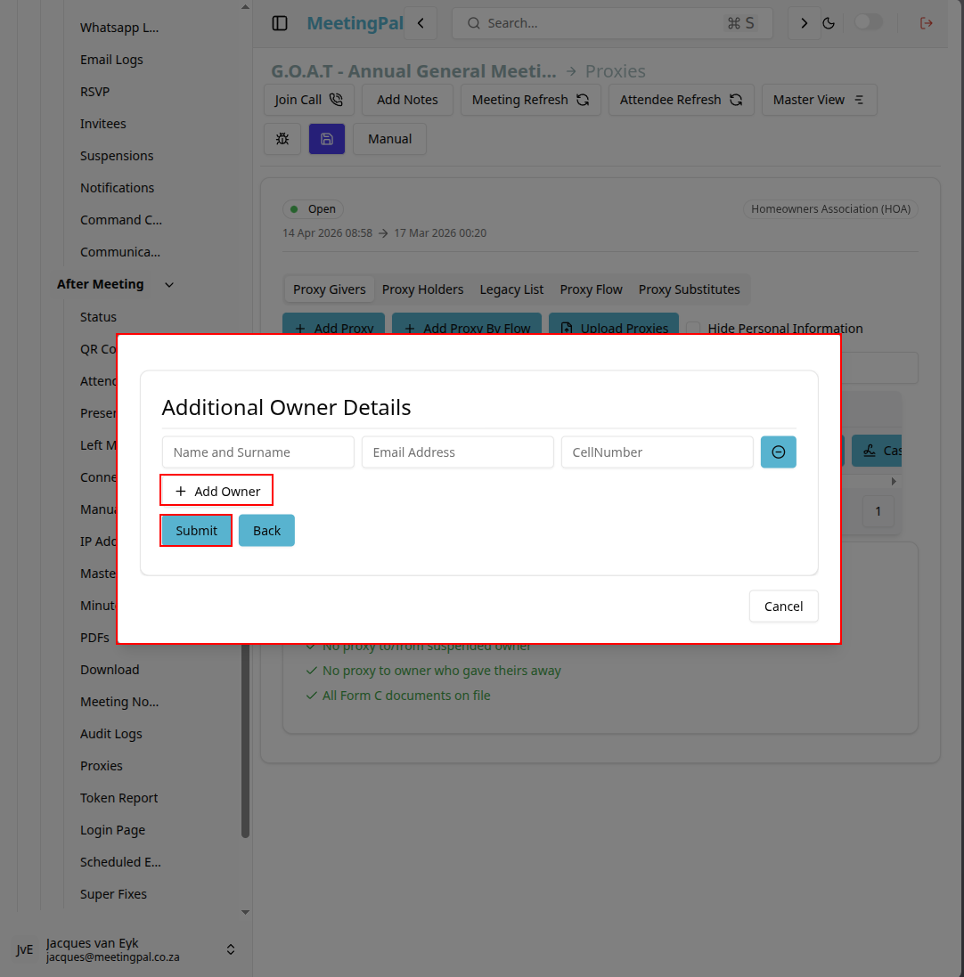 Please ensure you have a stable internet connection. If you do, consider downloading a new manual from admin.meetingpal.app