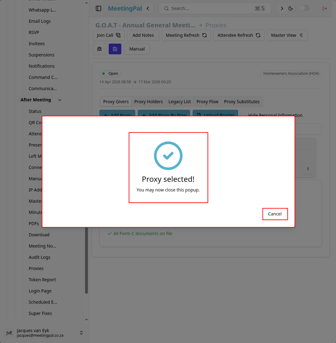 Please ensure you have a stable internet connection. If you do, consider downloading a new manual from admin.meetingpal.app