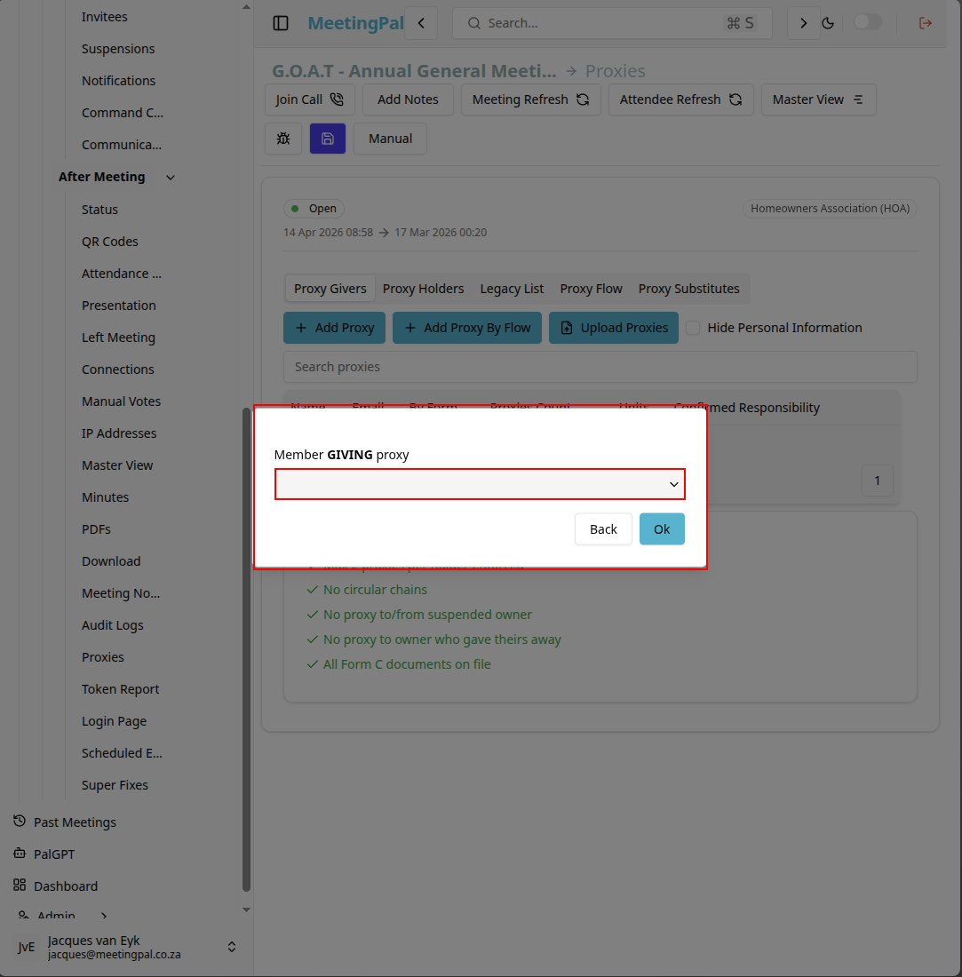 Please ensure you have a stable internet connection. If you do, consider downloading a new manual from admin.meetingpal.app