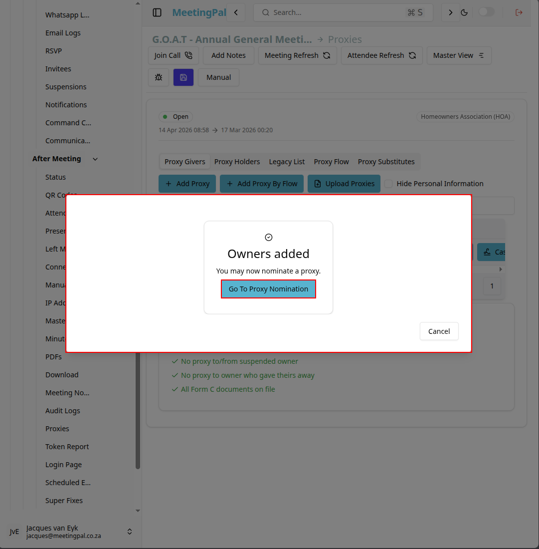 Please ensure you have a stable internet connection. If you do, consider downloading a new manual from admin.meetingpal.app