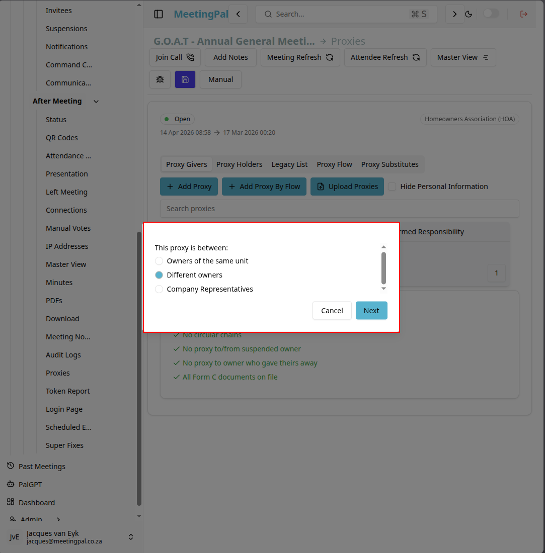 Please ensure you have a stable internet connection. If you do, consider downloading a new manual from admin.meetingpal.app