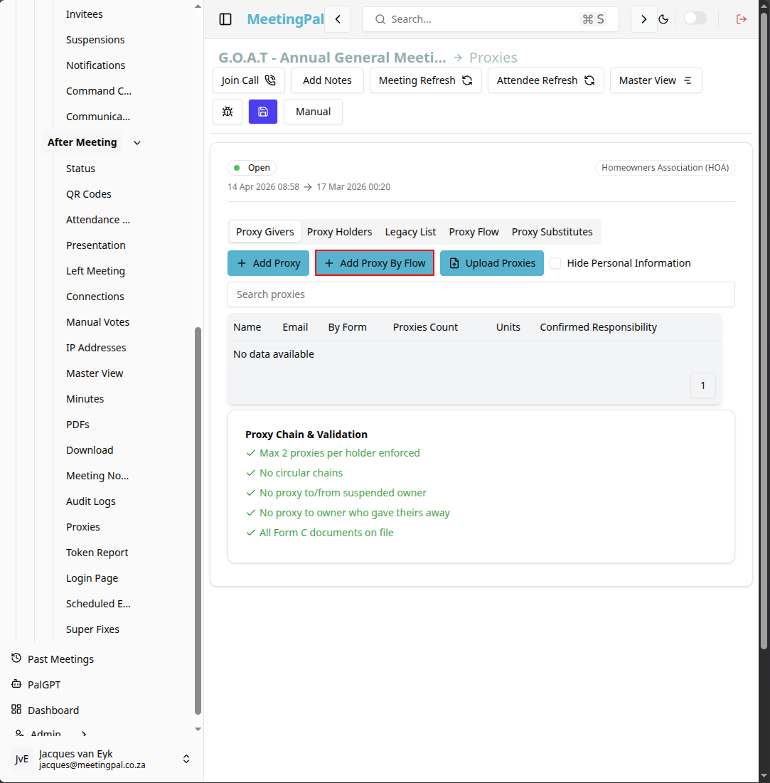 Please ensure you have a stable internet connection. If you do, consider downloading a new manual from admin.meetingpal.app