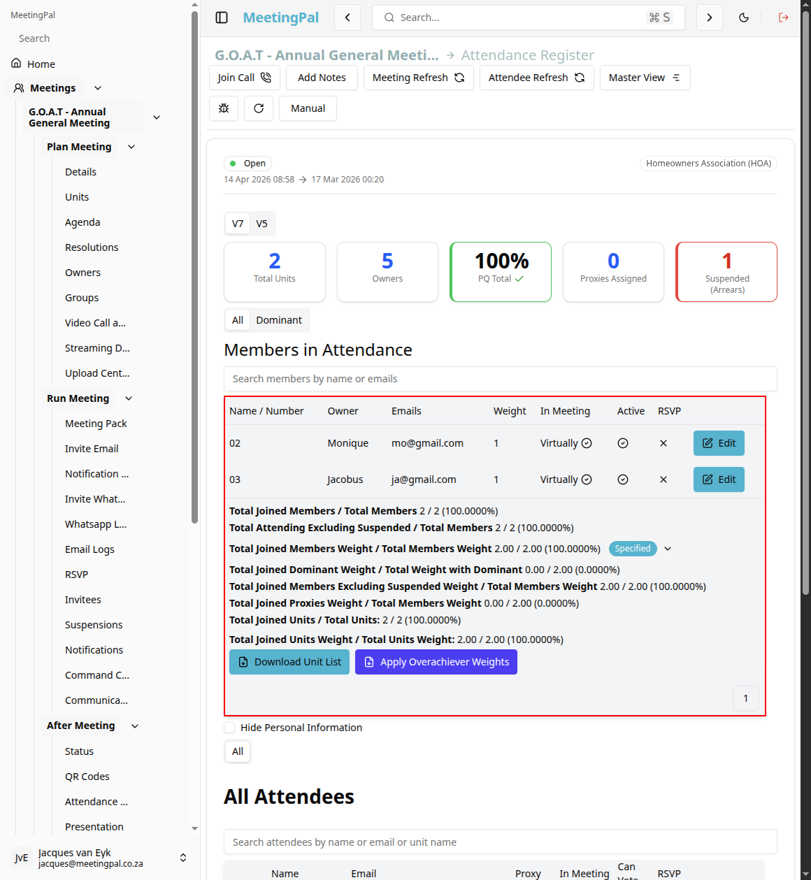 Please ensure you have a stable internet connection. If you do, consider downloading a new manual from admin.meetingpal.app