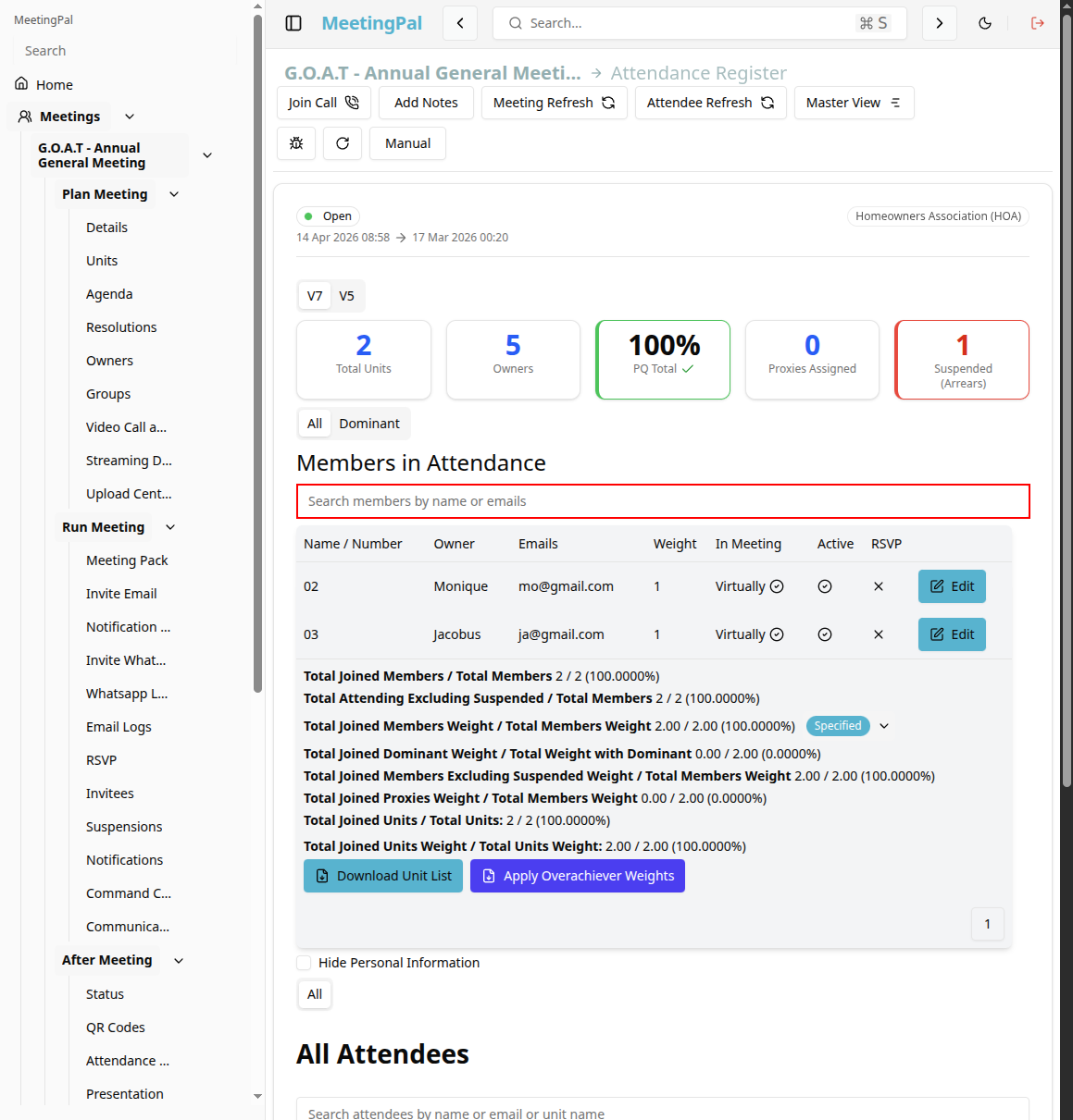 Please ensure you have a stable internet connection. If you do, consider downloading a new manual from admin.meetingpal.app