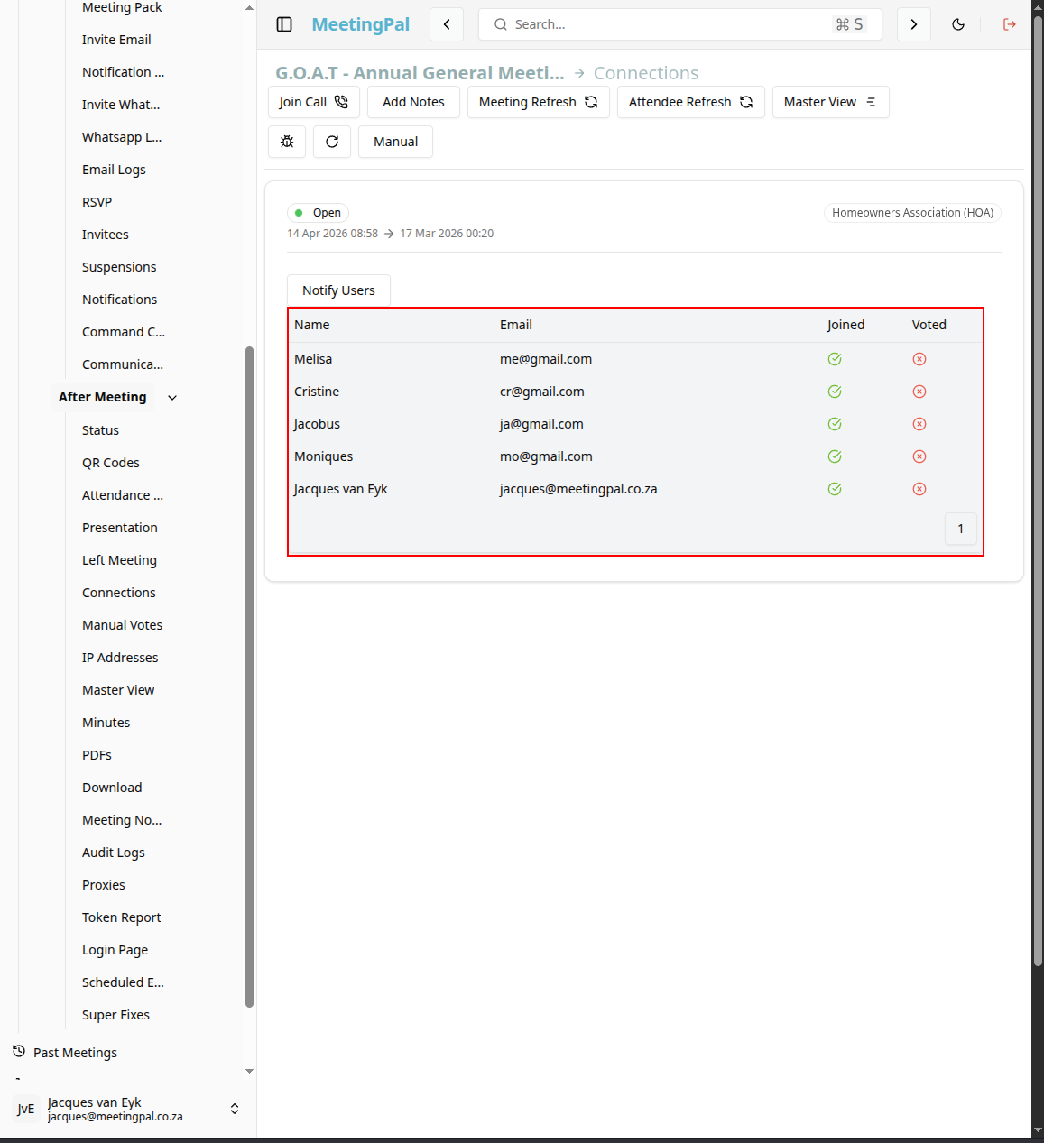 Please ensure you have a stable internet connection. If you do, consider downloading a new manual from admin.meetingpal.app