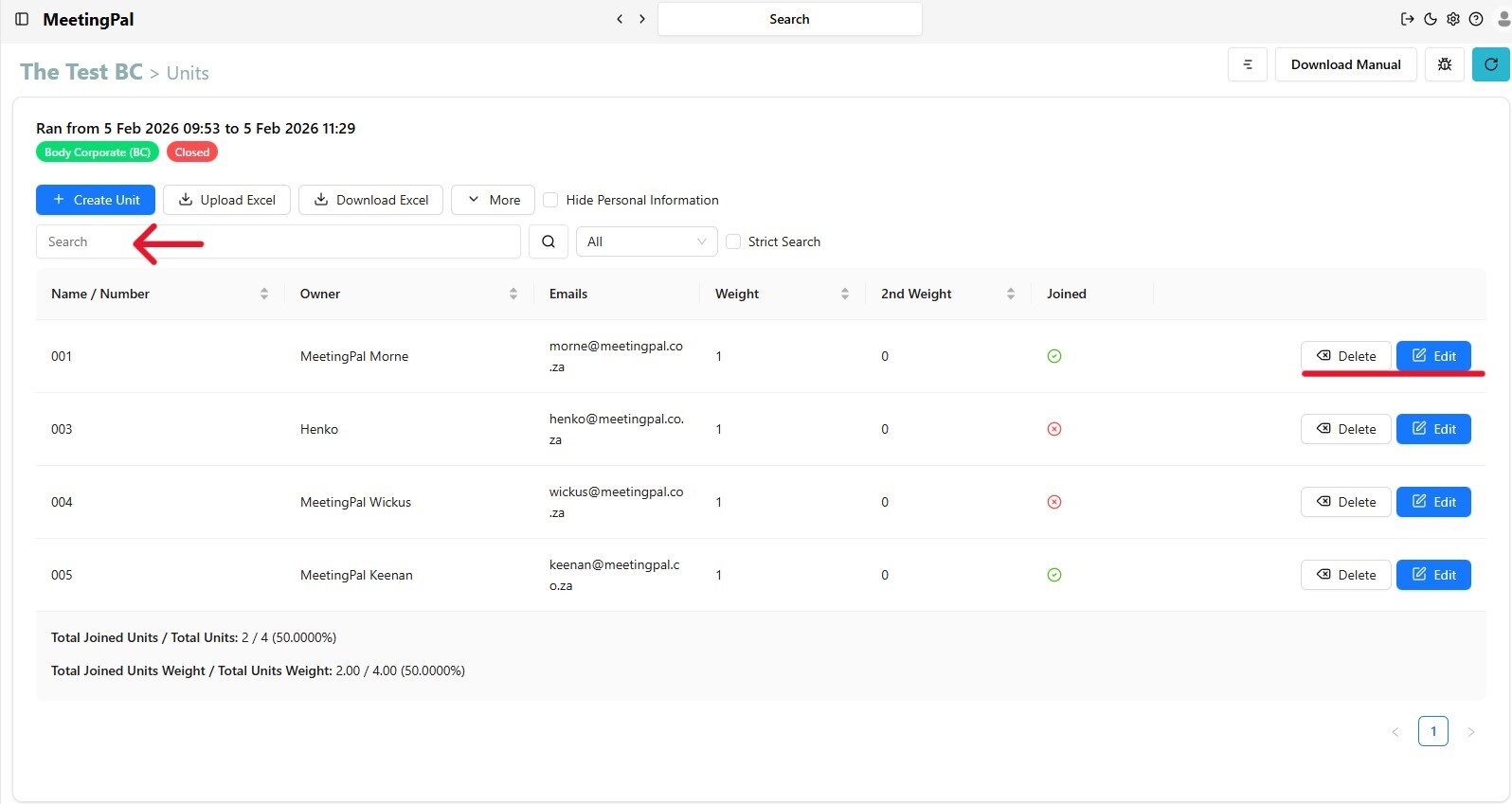 Please ensure you have a stable internet connection. If you do, consider downloading a new manual from admin.meetingpal.app