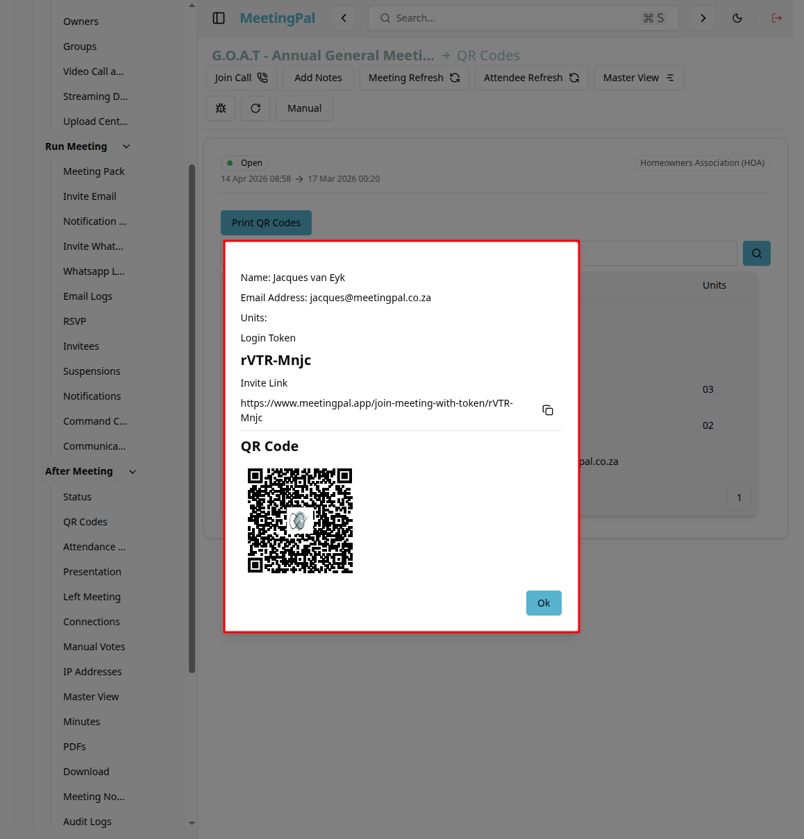 Please ensure you have a stable internet connection. If you do, consider downloading a new manual from admin.meetingpal.app