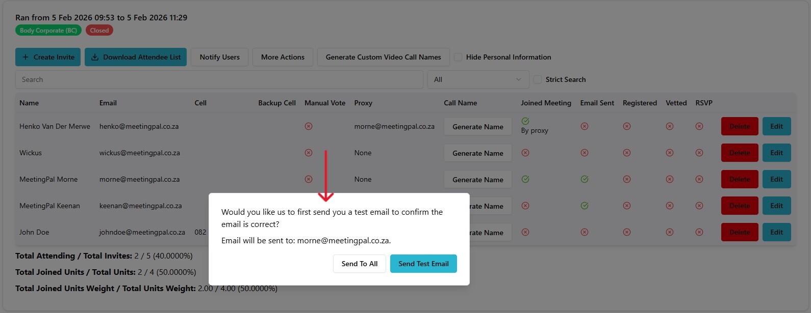 Please ensure you have a stable internet connection. If you do, consider downloading a new manual from admin.meetingpal.app